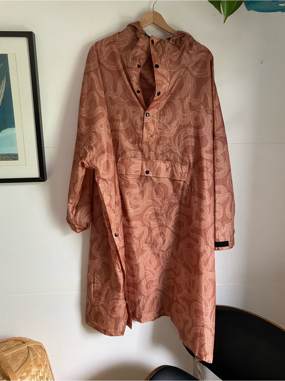 Rain Kiss Rain poncho- snake print Patterned Hooded Pullover